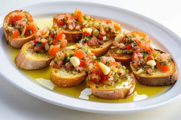 Golden-Brown Bruschetta: Rustic Italian Bread with Olive Oil and Garlic