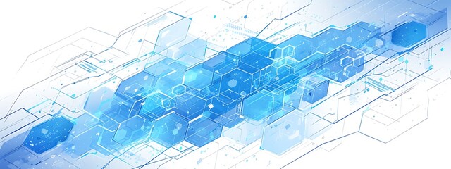 Obraz premium Abstract background with hexagons and digital connections on white background vector illustration