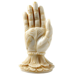 [Transparent Background PNG]Carved Hand Sculpture on White Background