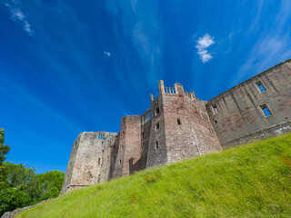 Exterior of Raglan Castle the ruin (Wales, United Kingdom)