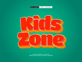 kids zone editable text effect in colorful and happy text style