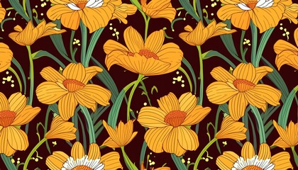 seamless pattern with flowers