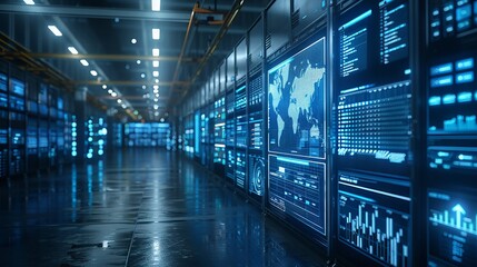 Modern data center with advanced technology