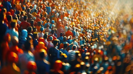 A large group of people standing together, possibly waiting or attending an event