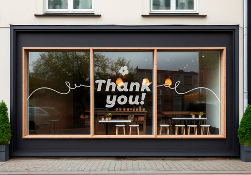 Restaurant Window Mockup With Generative AI