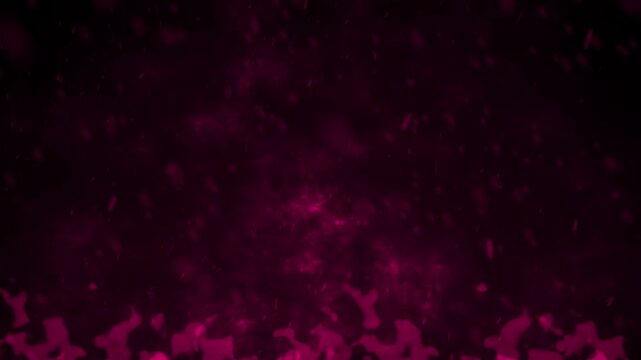 Burning fiery hot embers flame sparks fire gas 3D animation gradient background moving particles motion graphics visual effect colour maroon dark red