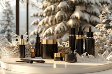 Luxury product cosmetic packaging with background