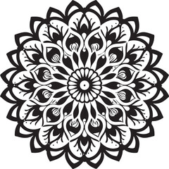 Monochrome ethnic Mandala vector isolated on a white background