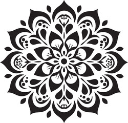 Fototapeta premium Monochrome ethnic Mandala vector isolated on a white background