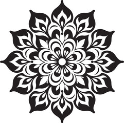 Monochrome ethnic Mandala vector isolated on a white background