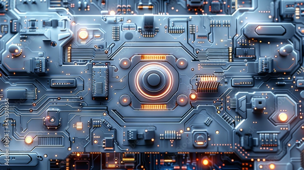 Poster circuit board in manufacturing process, it is used for manufacturer website background. generative a