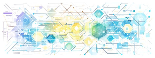 Obraz premium Abstract background with hexagons and digital connections on white background vector illustration