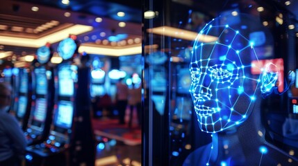 A casino uses facial recognition technology to monitor the identities and behaviors of highstakes gamblers for security purposes.