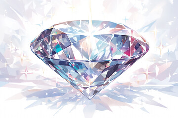 Glittering Diamond Illustration in Elegant - エレガントなきらめくダイヤモンドのイラスト