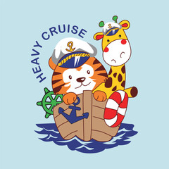 animals sail around the world,design cartoon vector illustration
