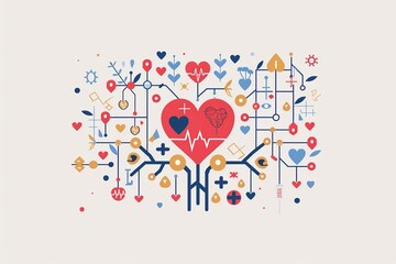 Elegant World Organ Donation Day template with medical symbols and a heart graphic for social media posts