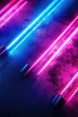 A group of colorful neon lights arranged on a table, great for parties or events