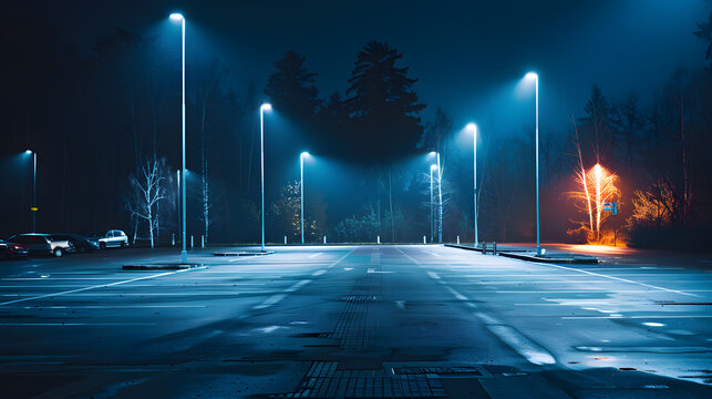 terrorific parking with no people. Night 