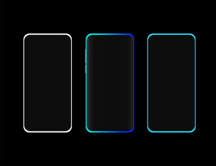 mockup vector smartphone icons set (solid fill). vector screen mockup template for advertisement.