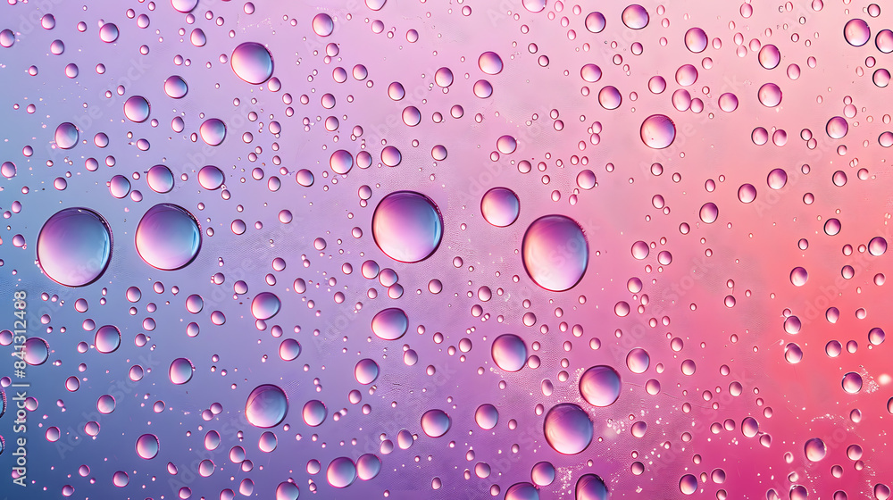 Poster top view of a gradient background. the water droplets create an abstract pattern on the surface