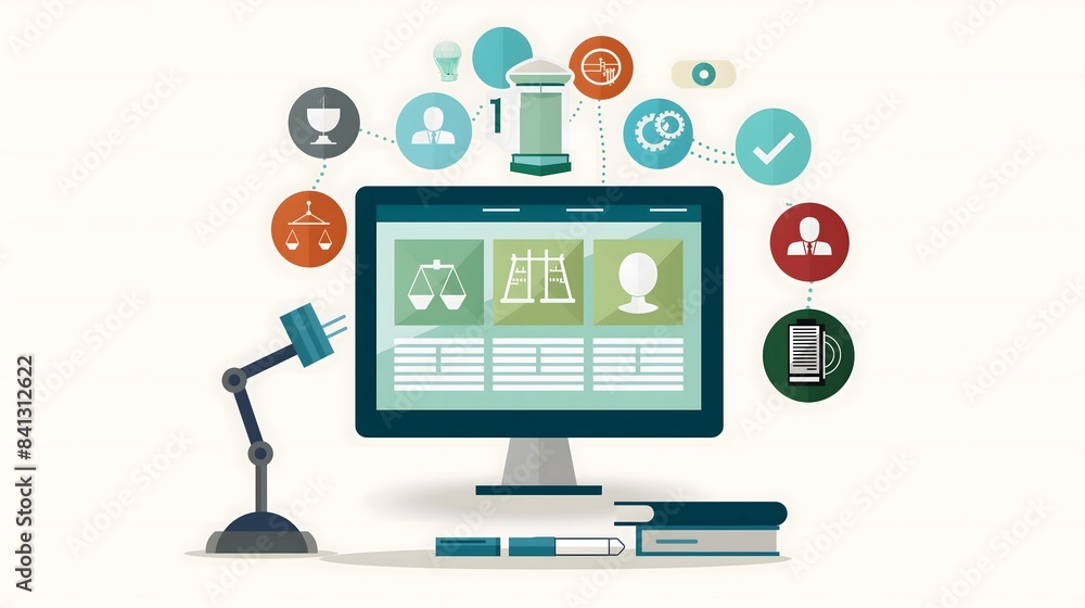 Poster 1. generate an image of a computer screen displaying the homepage of a legal advice website, with ic