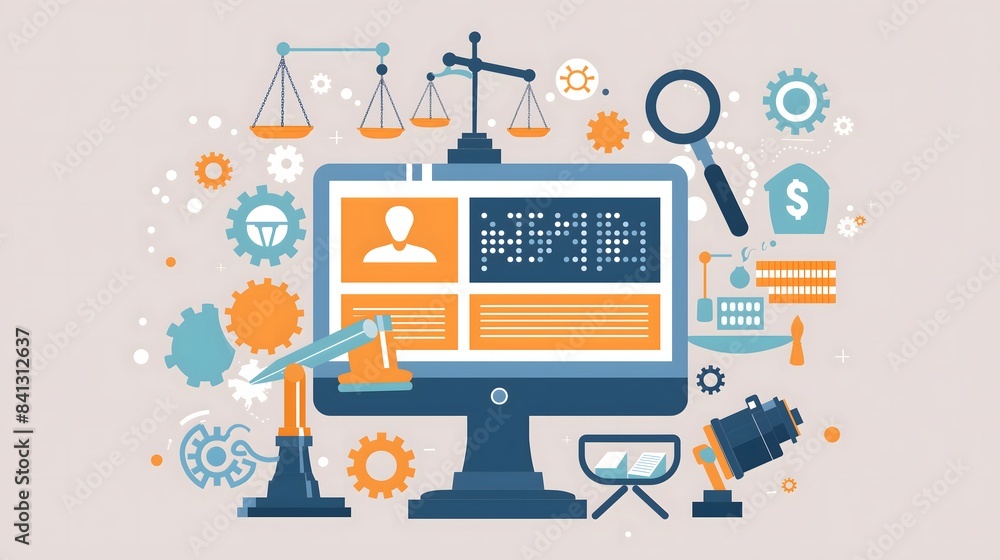 Poster 1. generate an image of a computer screen displaying the homepage of a legal advice website, with ic