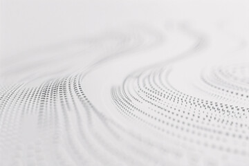 Abstract pattern of small white dots arranged in flowing curves on a light background creating a minimalist design