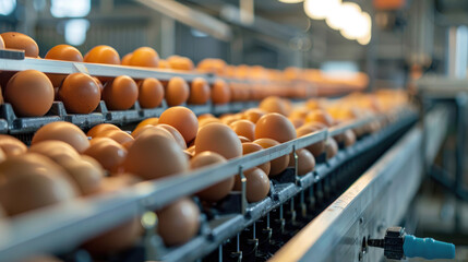 High-Tech Egg Sorting Machine at Contemporary Commercial Egg Production Plant