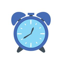 Blue Alarm Clock Icon Clipart Animated Cartoon Vector Illustration