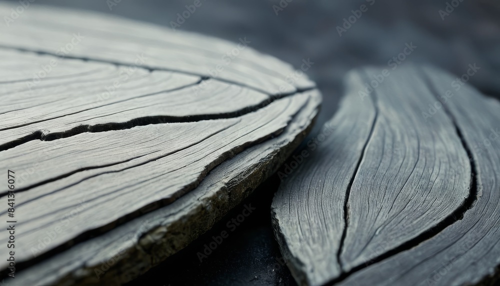 Poster detailed close-up of weathered driftwood texture showing intricate natural patterns and cracks.. ai 
