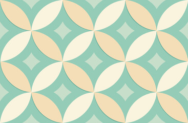 Fototapeta premium background geometric pattern with overlapping circles in soft mint and ivory