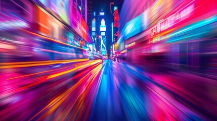 Documenting the surreal blur of neon colors weaving through the urban landscape