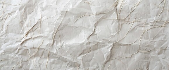 Fototapeta premium The intricate texture of rice paper, showcasing its delicate and slightly fibrous surface with embedded plant fibers.