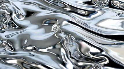 A close-up view of a shiny metal surface with reflections and highlights