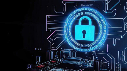 concept of secure connection or cyber security service, security lock with login and connection of verified credentials