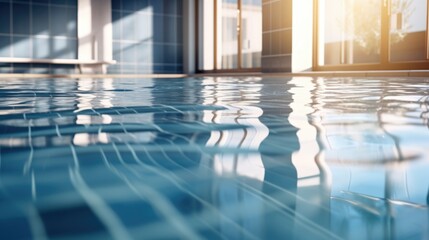 A person reflecting in a swimming pool, great for editorial use