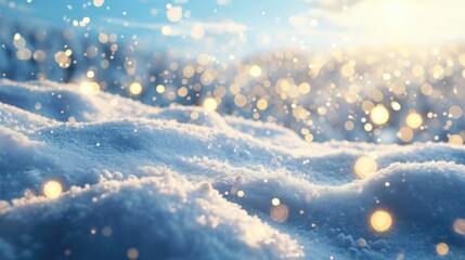 Fototapeta premium A snowy landscape with a vast expanse of white snow, perfect for winter scenes and outdoor activities