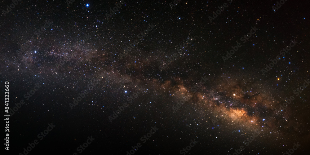 Wall mural panorama milky way galaxy with stars and space dust in the universe