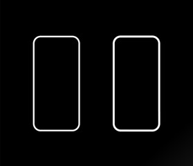 mock up smartphone screen icons (solid fill) on black. vector simple smartphone mock up for advertisement.