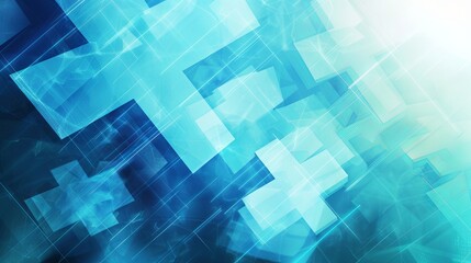 Fototapeta premium Simplified Abstract Blue Medical Crosses