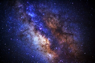 The center of Milky way galaxy with stars and space dust in the universe