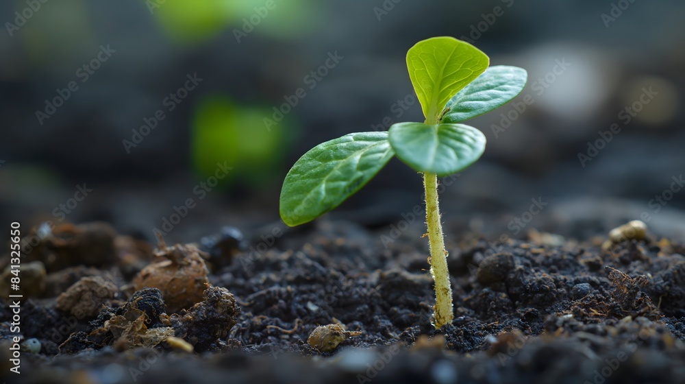 Poster 3. illustrate a scene of a seedling breaking through the soil, showcasing the transformative power o