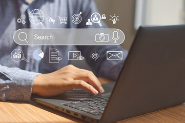 SEO Search Engine Optimization concept. the ranking traffic on websites and optimizing their websites to rank in online search engines 