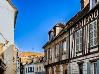 Street view of downtown Vernon, France