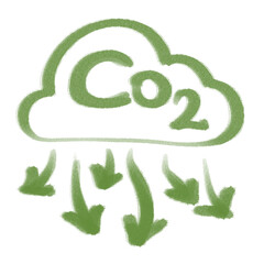 Concept of reducing carbon dioxide emissions by using clean energy and mitigating climate change with flat icon vector illustration. Green environment infographic design for web banner.