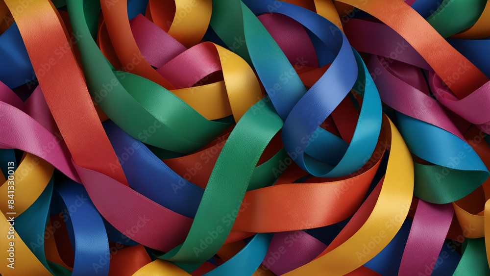 Poster vibrant hues intertwine in a mesmerizing dance creating a multicolourd twisted background of kaleido