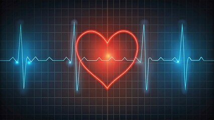 Love and Life Symbolized by EKG Heart Design