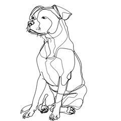 abstract Line art Drawing of sitting dog , Hand drawn illustration, dog outline illustration. Cute pets