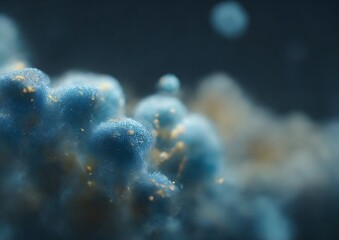 Abstract microscopic bacteria and viruses for microbiology, medicine and science concept background