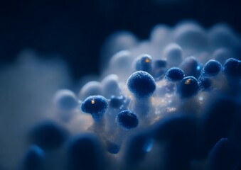 Abstract microscopic bacteria and viruses for microbiology, medicine and science concept background